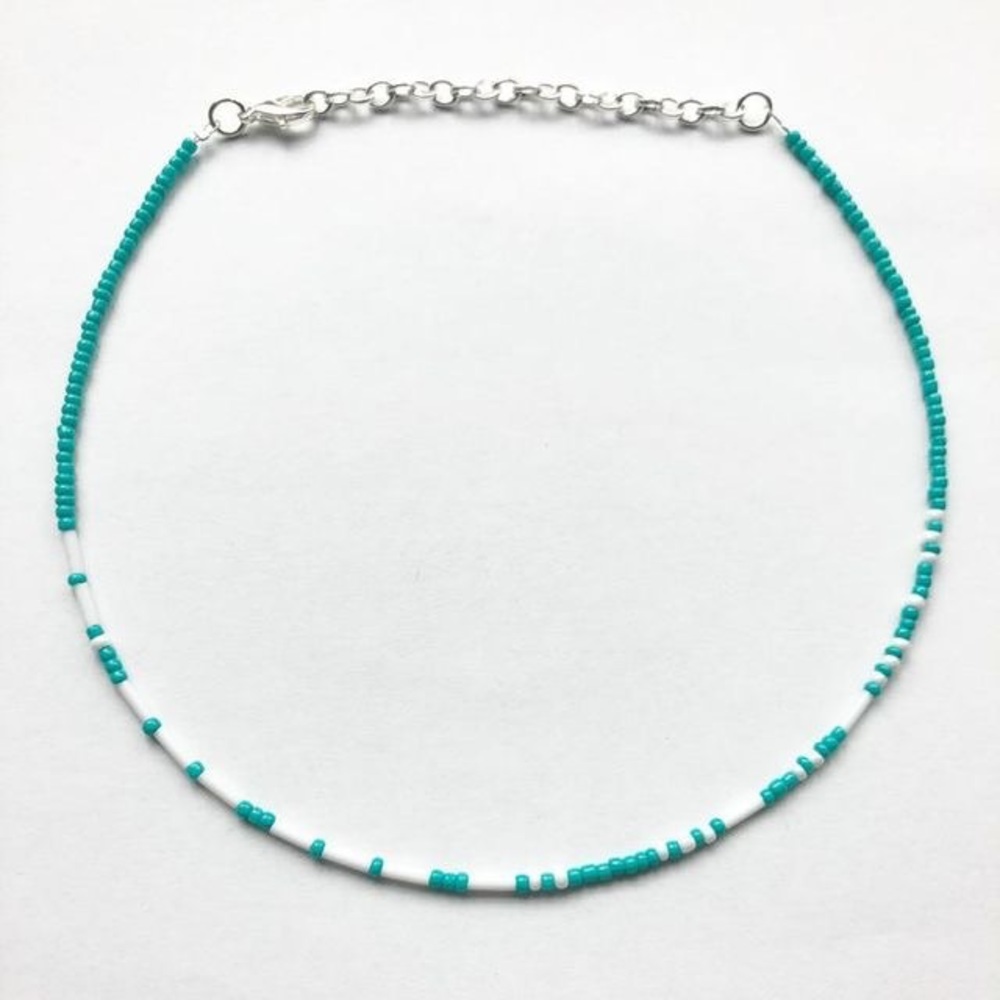 Coconut girl seed bead choker necklace